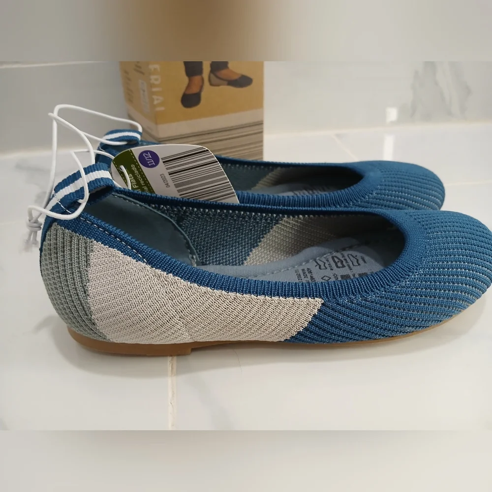 Ballet Flats Lily & Dan Blue Girls Size 11-12 Recycled Material NEW IN BOX